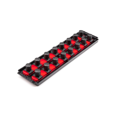 Tekton 3/4 Inch Drive 2-Rail Socket Organizer Set, Red (16-Tool) OST32116